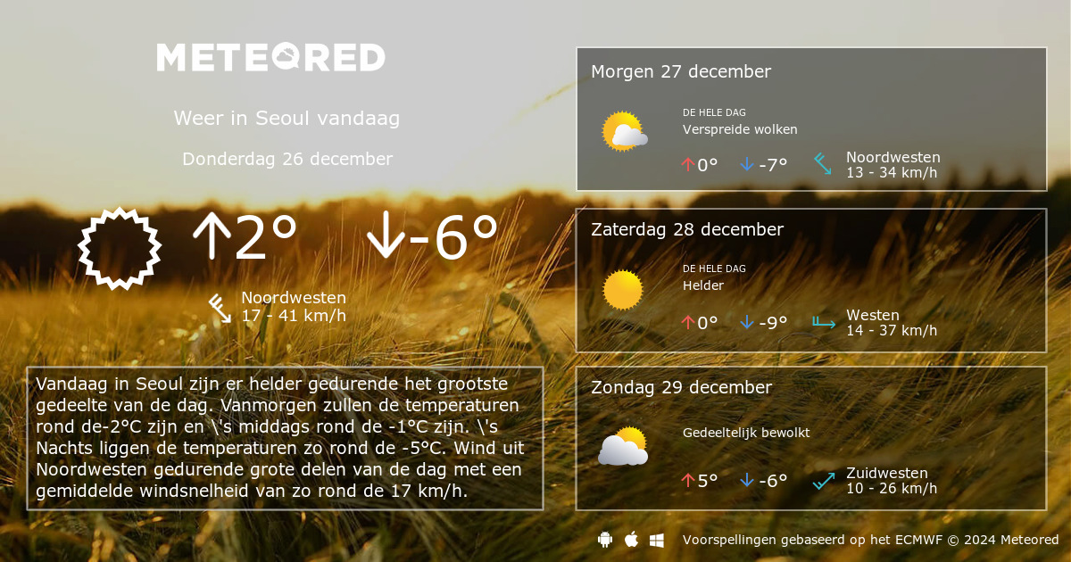 Weer Seoul 14 Dagen - Tameteo.nl | Meteored